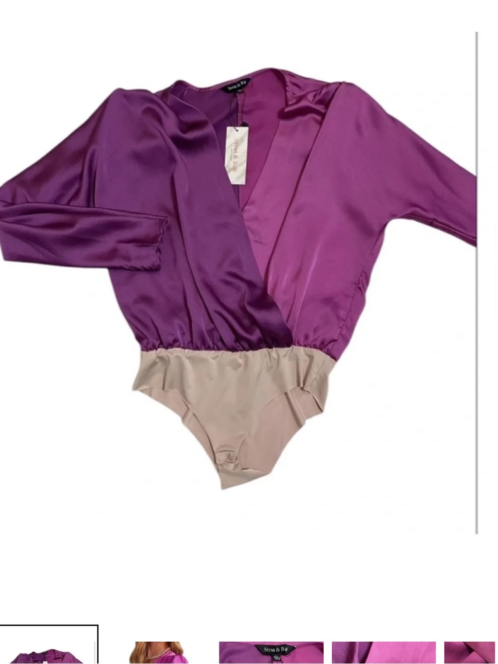 Strut and Bolt L  Satin One-Piece Bodysuit